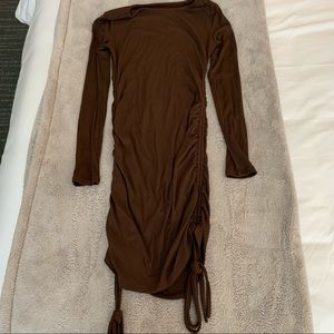 LONG SLEEVE RIBBED DRESS